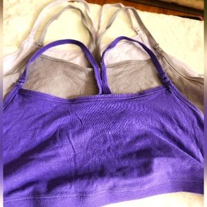 Fruit of the Loom bralette Set of 3 Purple, Gray, White, sz 2XL